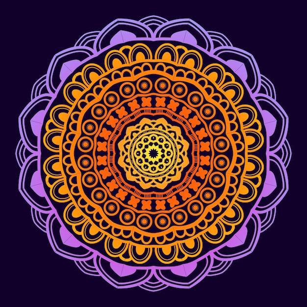 Vector vector étnico dorado elegante creativo adornos coloridos diseño de fondo mandala