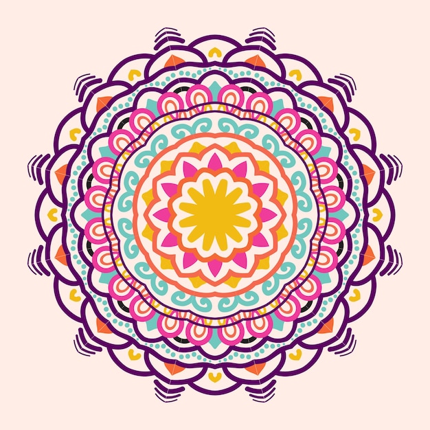 Vector étnico dorado elegante creativo adornos coloridos diseño de fondo mandala