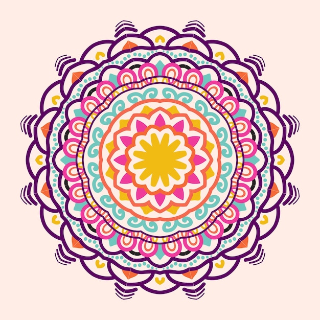 Vector étnico dorado elegante creativo adornos coloridos diseño de fondo mandala