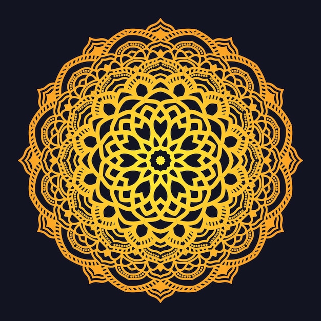 Vector étnico dorado elegante creativo adornos coloridos diseño de fondo mandala