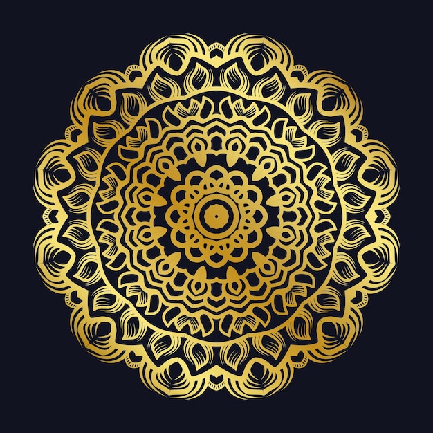 Vector vector étnico dorado elegante creativo adornos coloridos diseño de fondo mandala