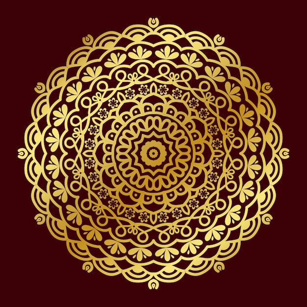 Vector vector étnico dorado elegante creativo ornamentos de colores diseño de fondo de mandala