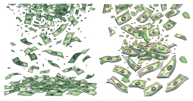 Vector vector de éxito financiero de divisas ilustración del concepto de dibujos animados