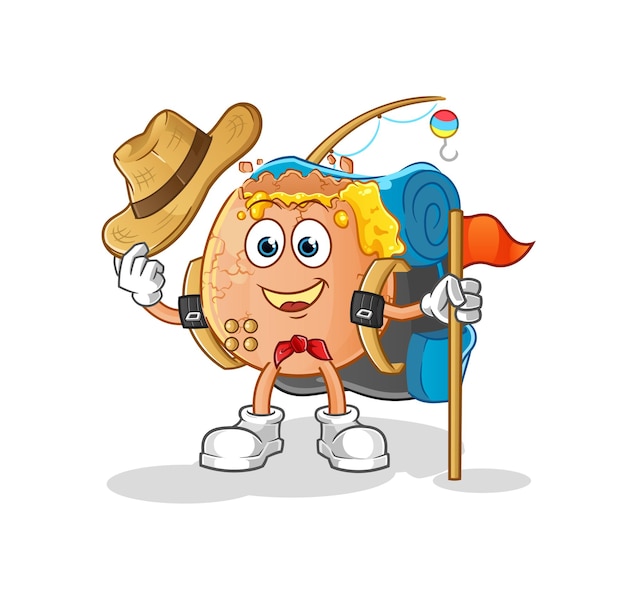 Vector de explorador de huevo roto. personaje animado