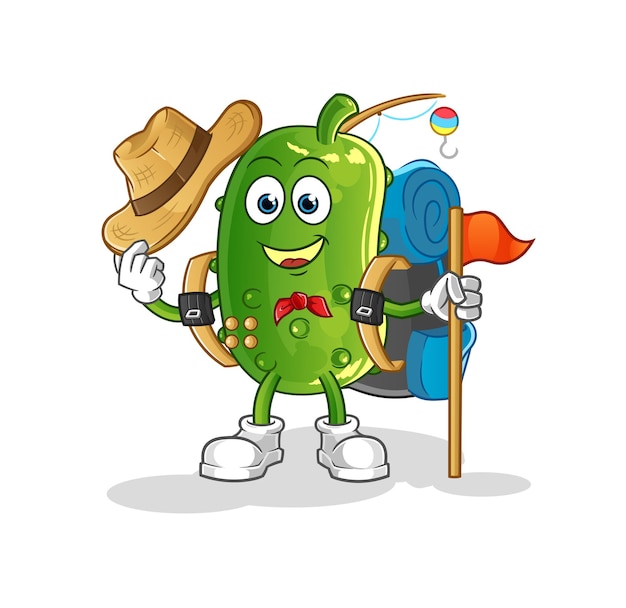 Vector explorador de pepino. personaje animado