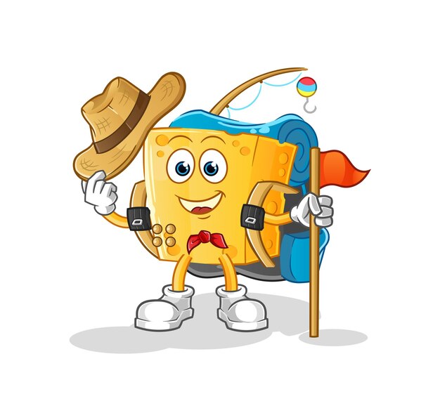 Vector de explorador de queso. personaje animado