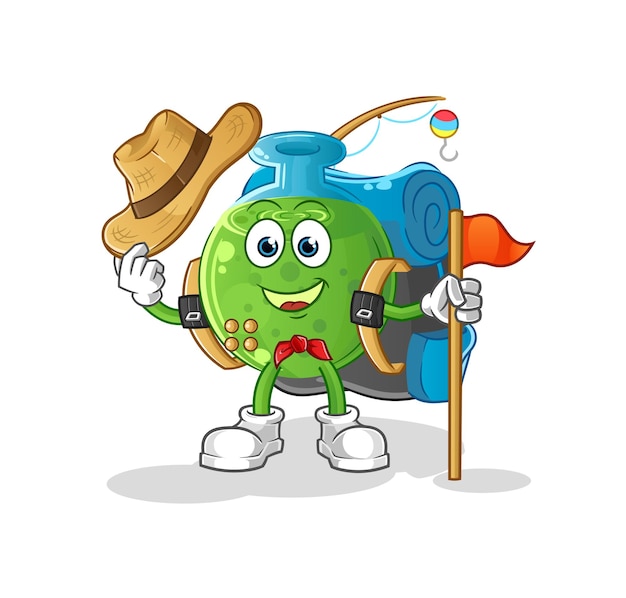 Vector de explorador de tubo químico. personaje animado