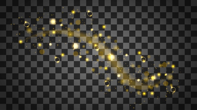 Vector de explosión de partículas doradas brillantes