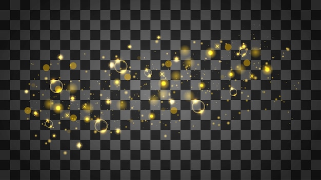 Vector de explosión de partículas doradas brillantes