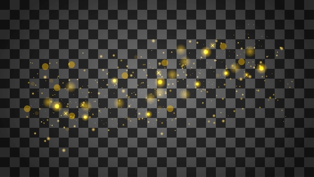 Vector de explosión de partículas doradas brillantes