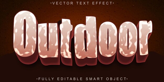 Vector exterior sucio Efecto de texto de objeto inteligente totalmente editable
