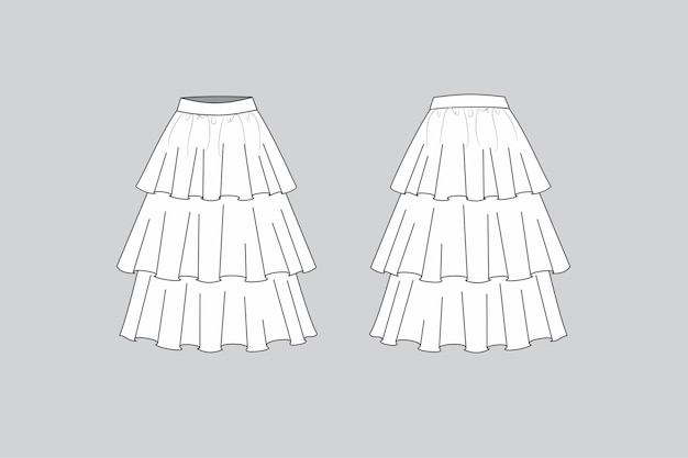 Vector de la falda de frillado en niveles