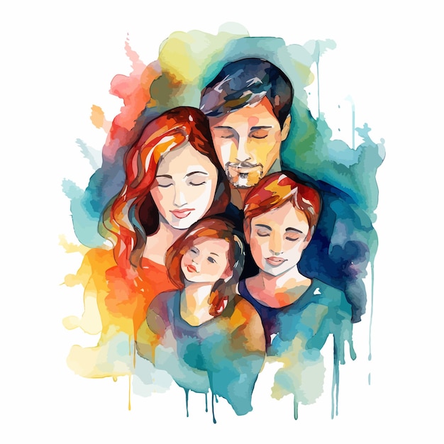 Vector de la familia feliz