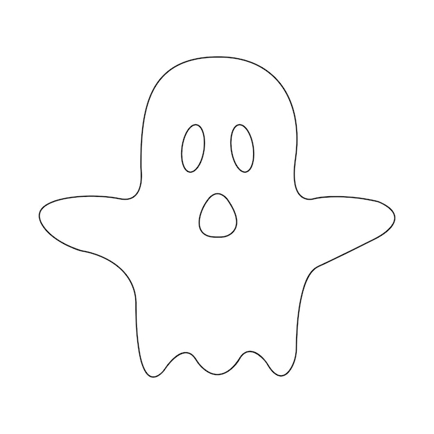 Vector fantasma espeluznante de Halloween, vector de cara de miedo, vector fantasma aislado sobre fondo blanco.