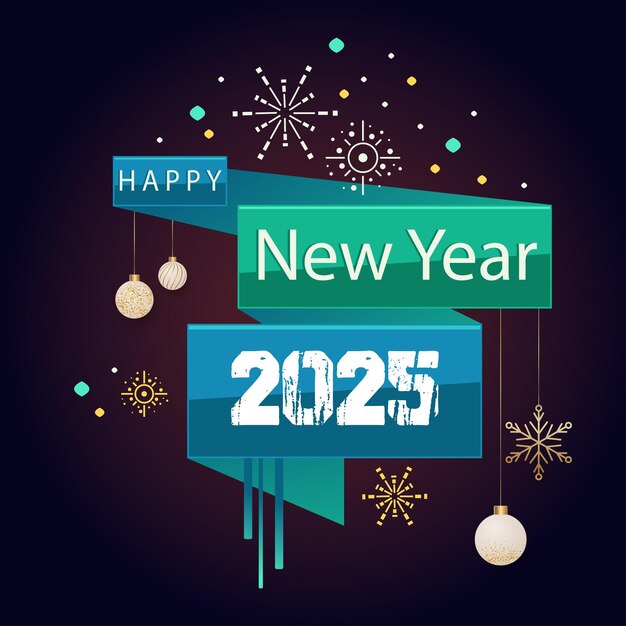 Vector felicitación de invitación de feliz año nuevo