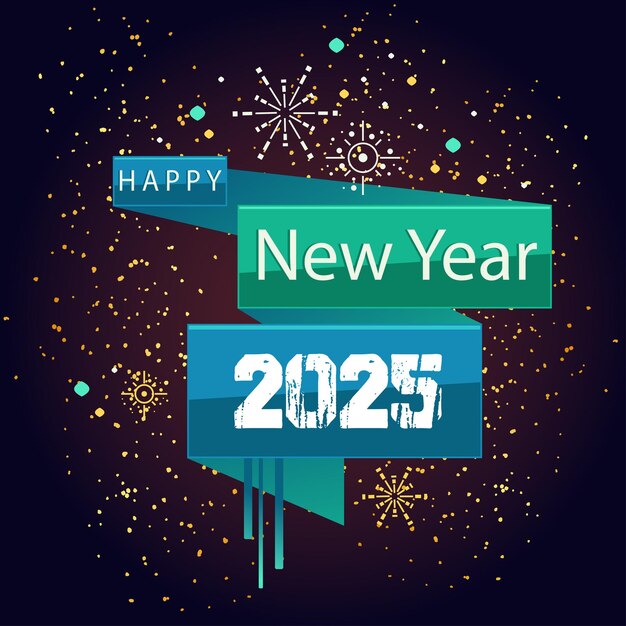 Vector felicitación de invitación de feliz año nuevo