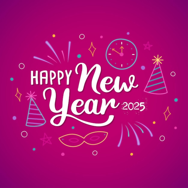 Vector felicitación de invitación de feliz año nuevo