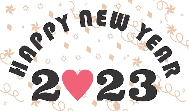 Vector vector feliz año nuevo 2023 tipografía diseño gráfico