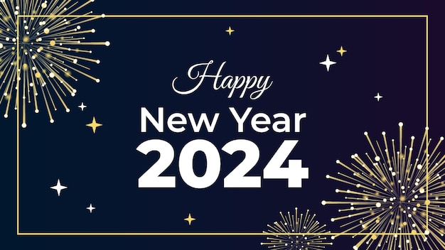 Vector feliz año nuevo 2024 fondo