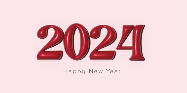 vector feliz año nuevo 2024 texto tipografía elemento de diseño volante diseño de banner