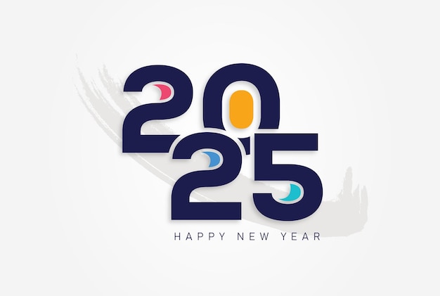 Vector feliz año nuevo 2025 diseño y feliz tarjeta de Navidad con 2025 vector geométrico