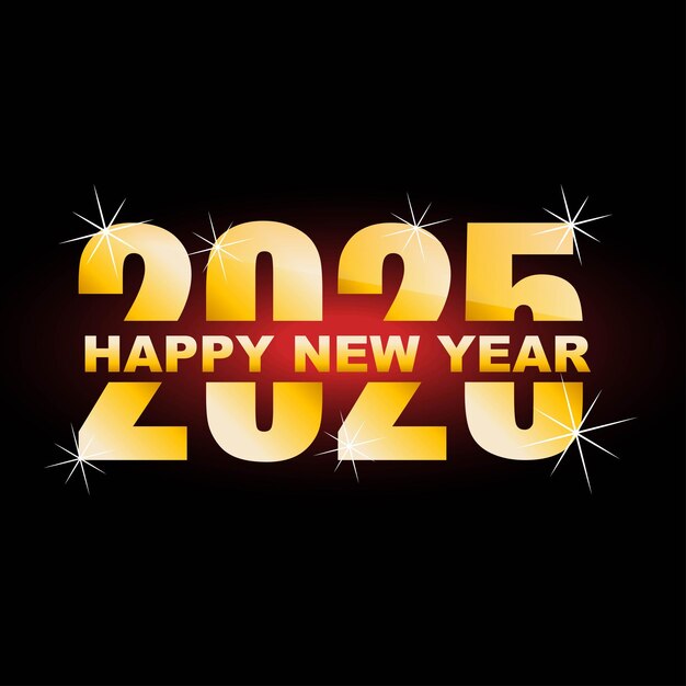 Vector de feliz año nuevo 2025 y diseño del logotipo 2025