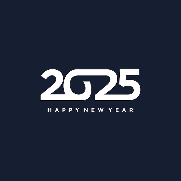 Vector feliz año nuevo 2025 diseño de logotipo año nuevo 2025 plantilla de diseño de texto Premium Vector