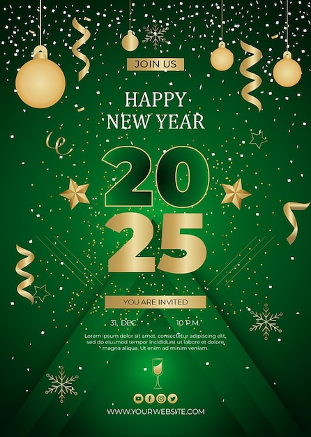 Vector de feliz año nuevo 2025