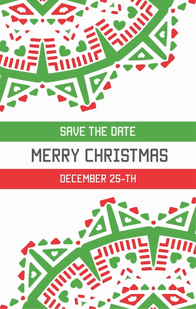 Vector Feliz año nuevo o feliz Navidad tema Ahorre la fecha Invitación a la fiesta
