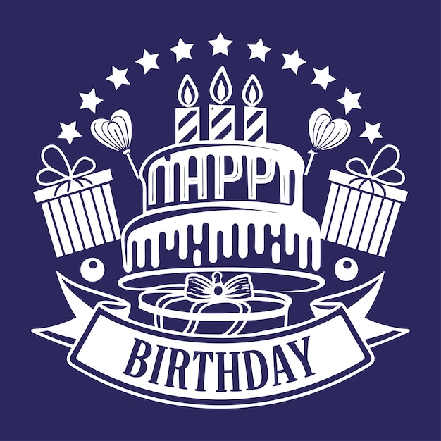 Vector feliz cumpleaños a ti tipografía letras
