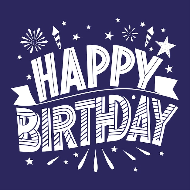 Vector feliz cumpleaños a ti tipografía letras
