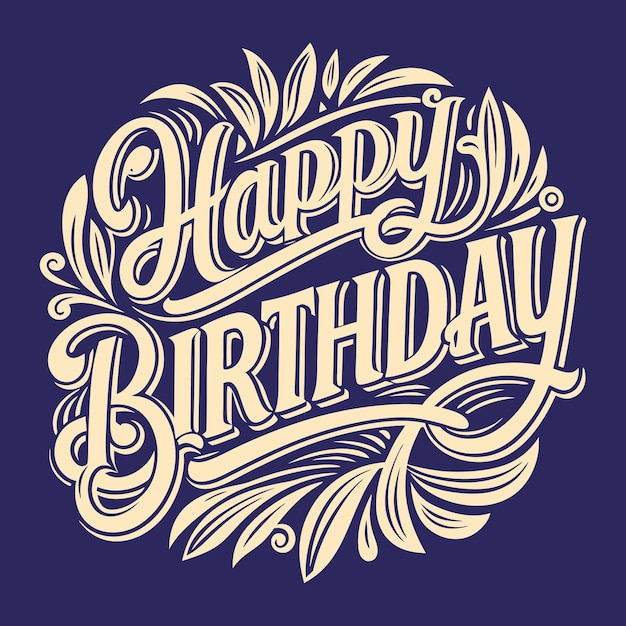 Vector feliz cumpleaños a ti tipografía letras