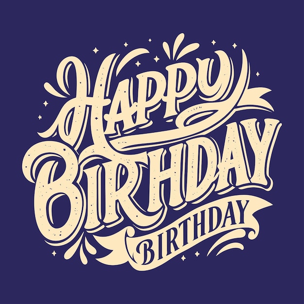 Vector feliz cumpleaños a ti tipografía letras