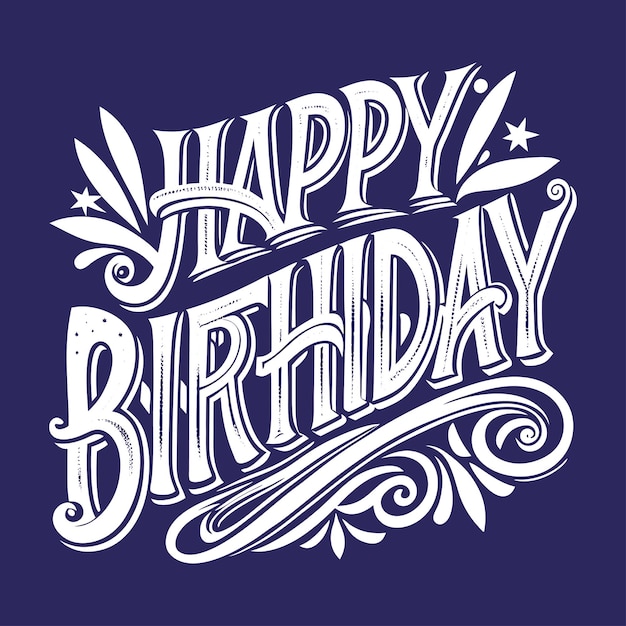 Vector feliz cumpleaños a ti tipografía letras