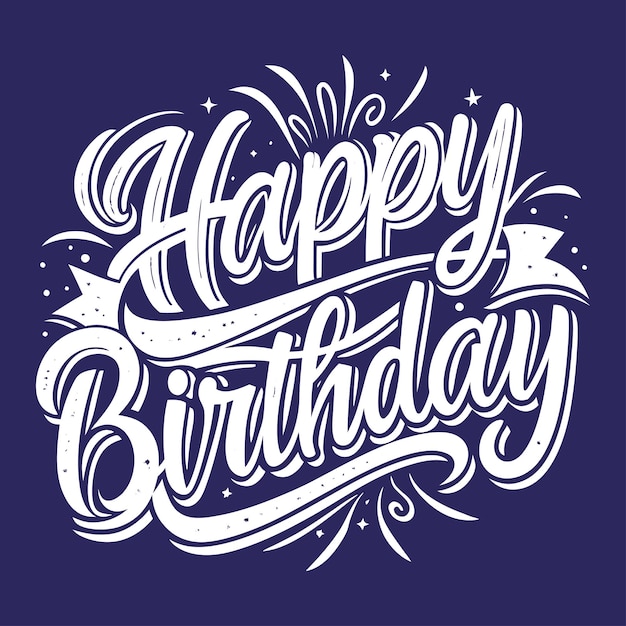 Vector feliz cumpleaños a ti tipografía letras