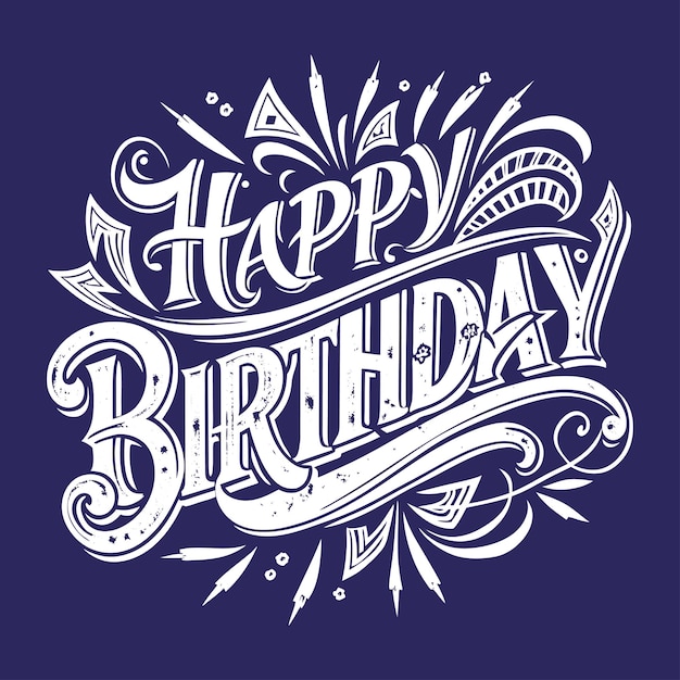 Vector feliz cumpleaños a ti tipografía letras