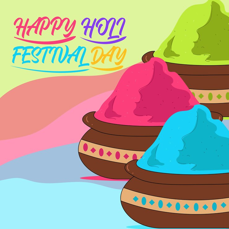 Vector del feliz día del festival de Holi