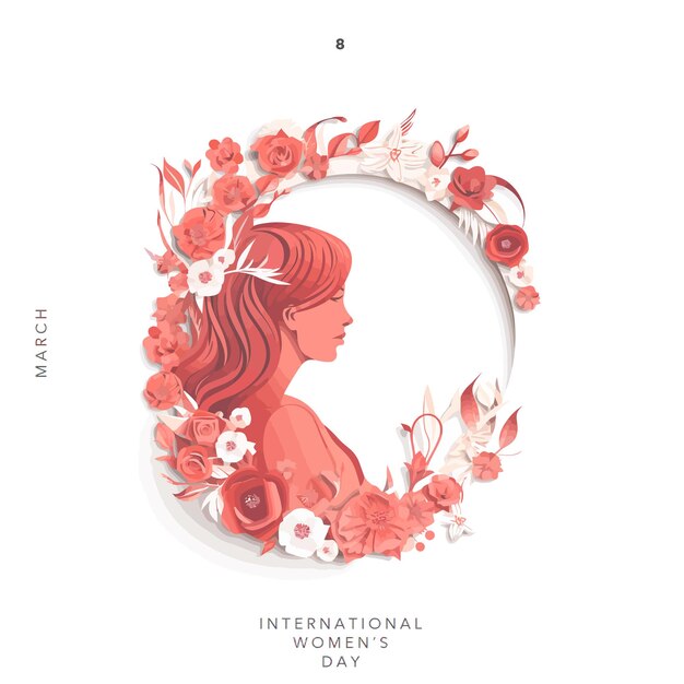 Vector feliz día internacional de la mujer Diseño floral