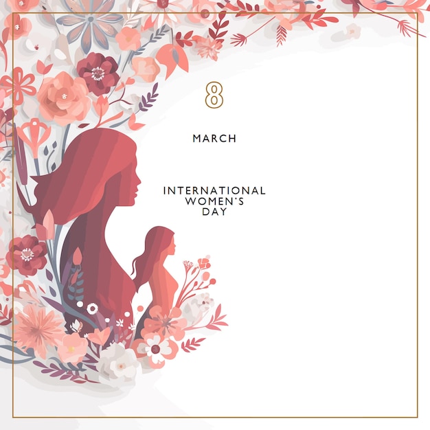 Vector feliz día internacional de la mujer Diseño floral