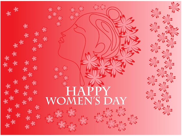 Vector feliz día de la mujer flor tarjeta decorativa