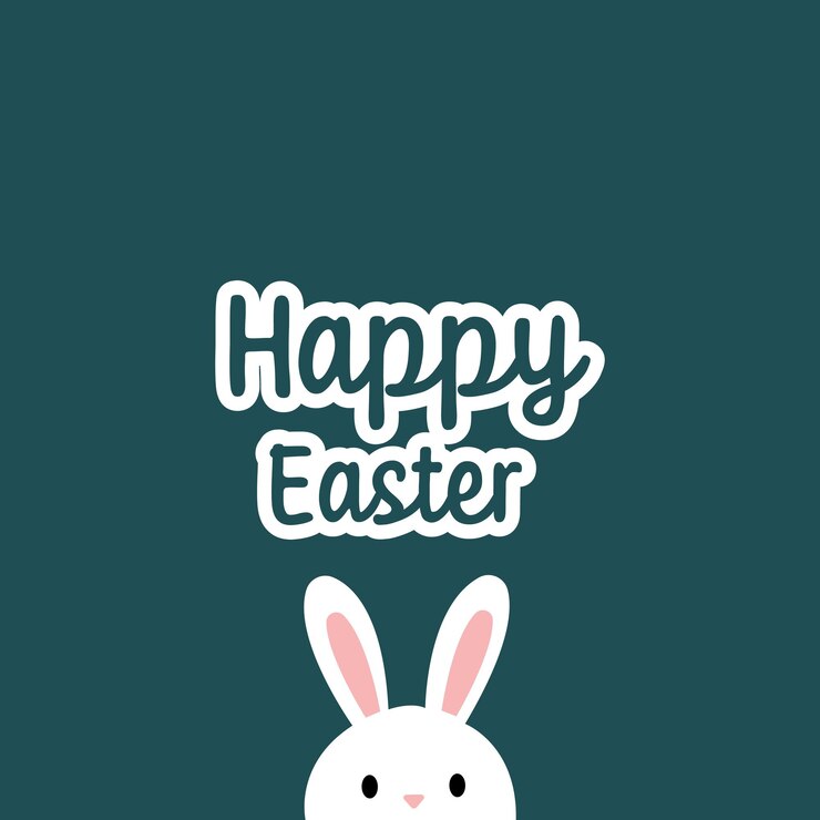 Vector feliz día de Pascua tarjeta con conejos y huevos de Pascua
