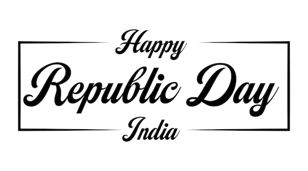 Vector feliz día de la república de la India diseño de tipografía de texto