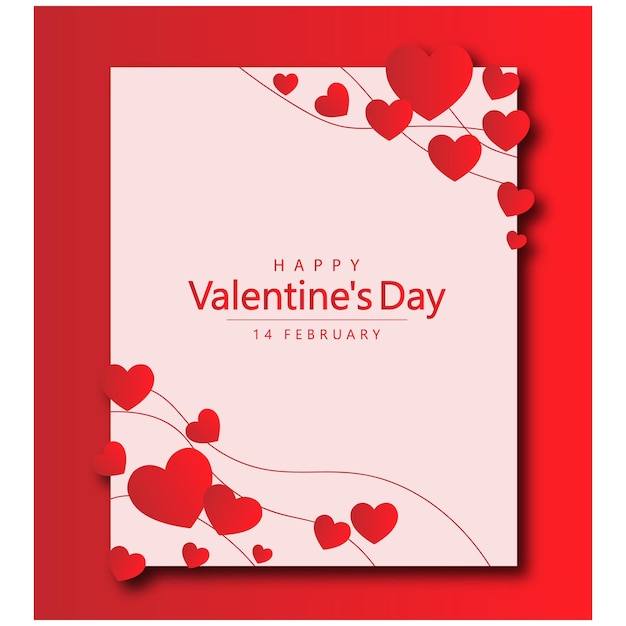 Vector feliz día de San Valentín deseos de felicitación tarjeta de corazones de papel decorativo
