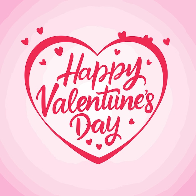 vector feliz día de San Valentín texto letras forma de corazón