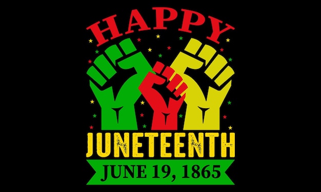 Vector vector 'feliz juneteenth 19 de junio de 1865' ilustración de diseño de camiseta