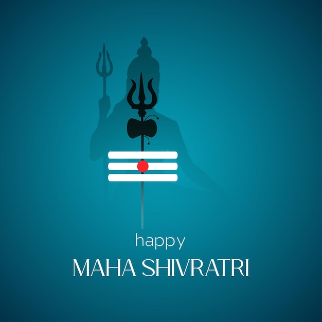 Vector feliz maha shivratri festival hindú publicación en redes sociales silueta de lord shiva para Maha