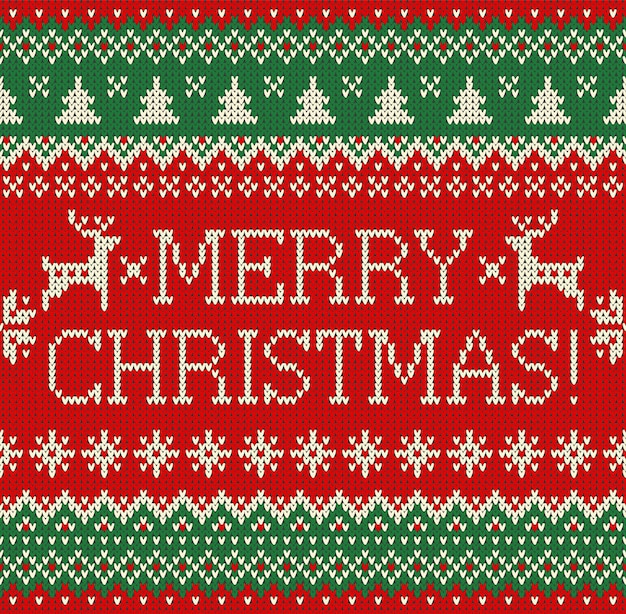 Vector feliz Navidad y año nuevo patrón de punto sin costuras con bolas de Navidad y copos de nieve