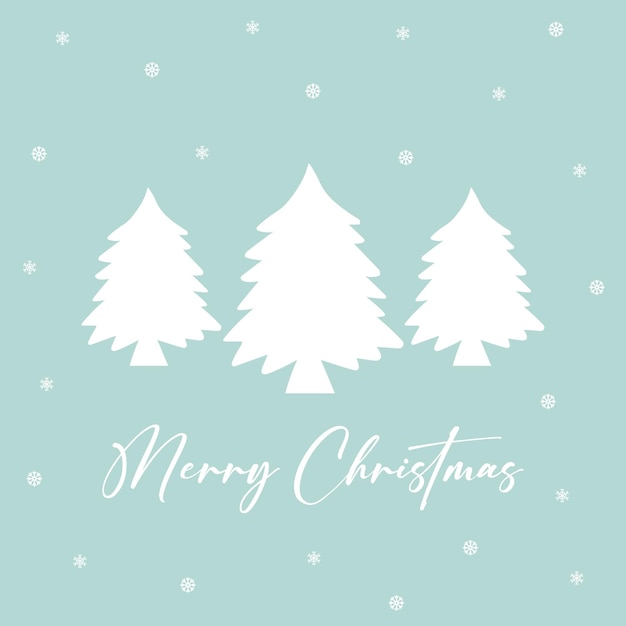 Vector Feliz Navidad con árbol de Navidad en fondo azul