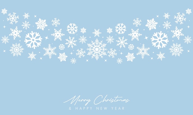 Vector Feliz Navidad y Feliz Año Nuevo con copos de nieve diseño de fondo de la temporada de invierno