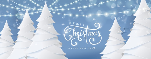 Vector feliz Navidad y feliz año nuevo diseño de fondo caligráfico Navidad letteringWinter v